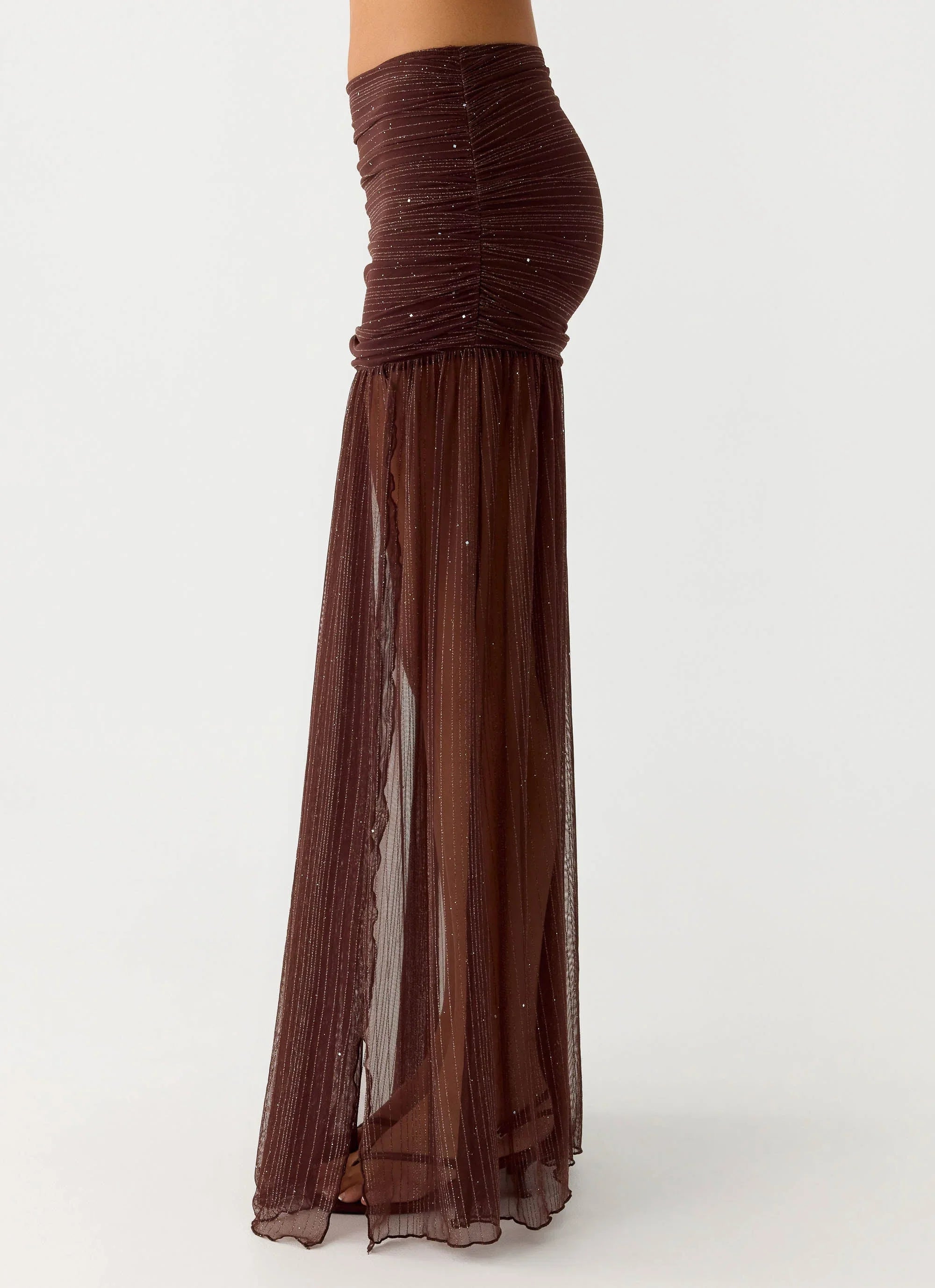 Sparkling Night Maxi Skirt Chocolate