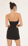Rhinestone Cutout Dress in Black