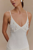Catherine Crochet Pearl Maxi Dress White