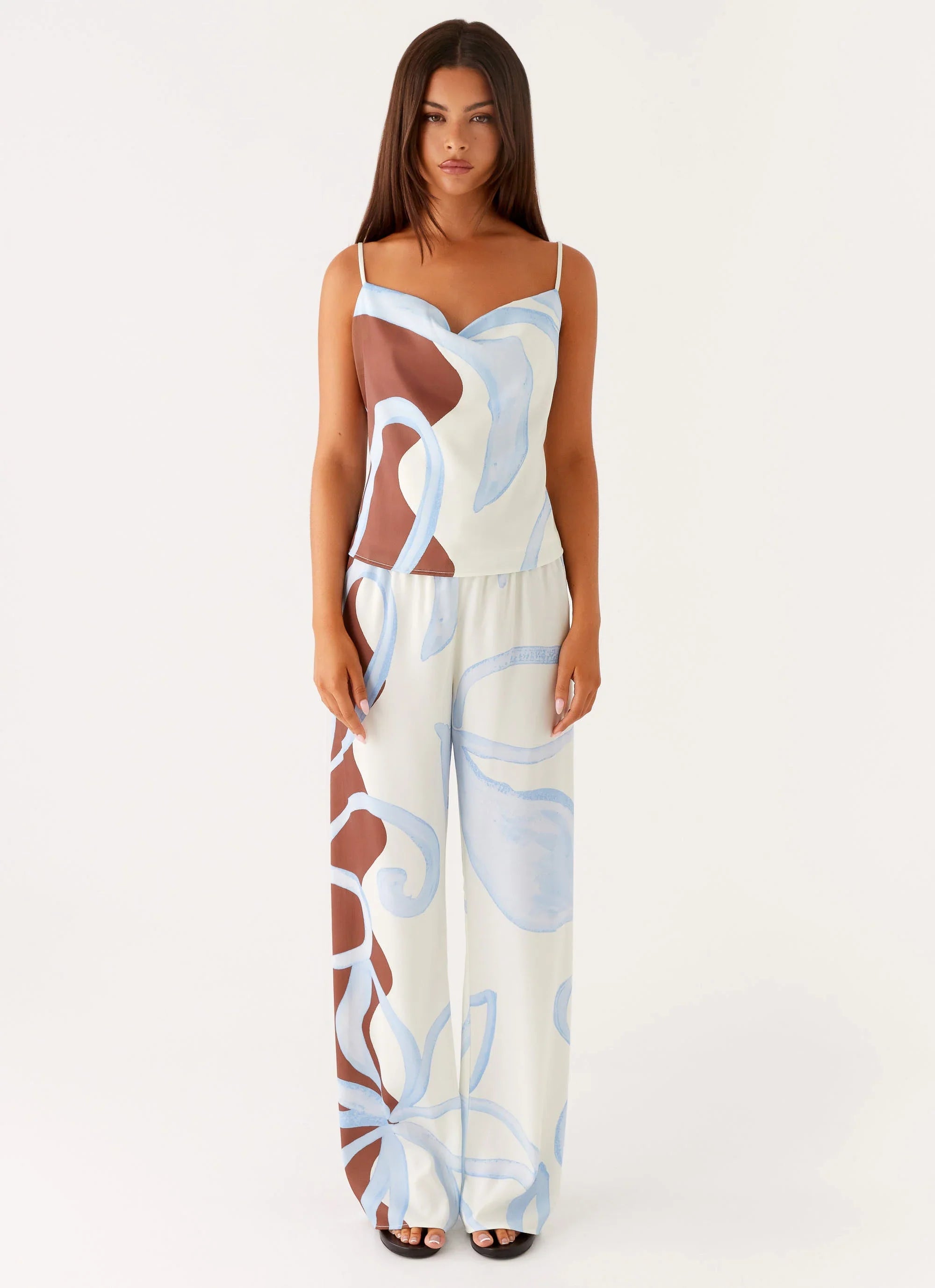 Deacon Low Rise Pants Bloom Wave Print