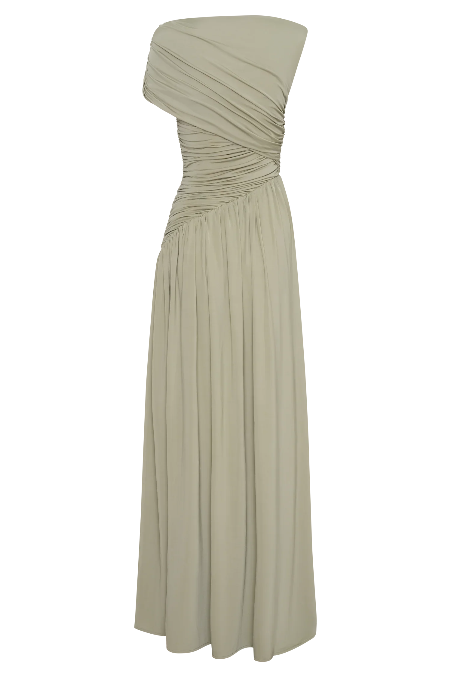Ayeshya Slinky Asymmetric Maxi Dress Sage