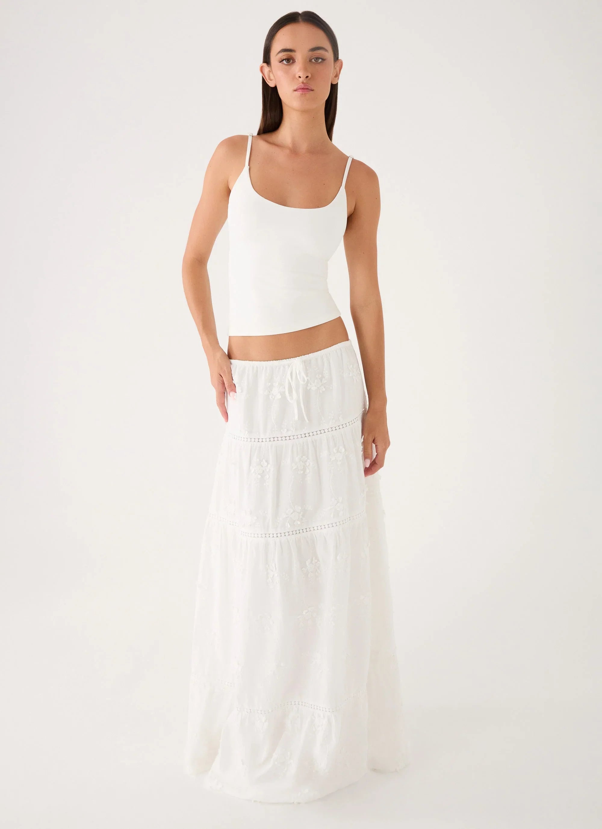 Yours To Keep Maxi Skirt White