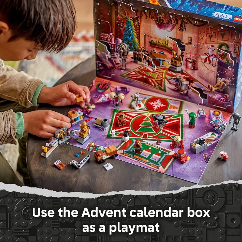 LEGO Star Wars Advent Calendar 2025 Kids Toy Holiday Countdown Playset with 24 Toys for Boys Girls Ages 6 Includes C 3PO BB 8 Figures Star Wars Gift Idea for Christmas 75418
