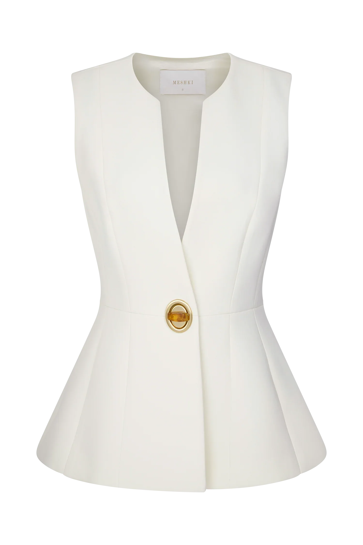Angelie Suiting Vest Top Ivory
