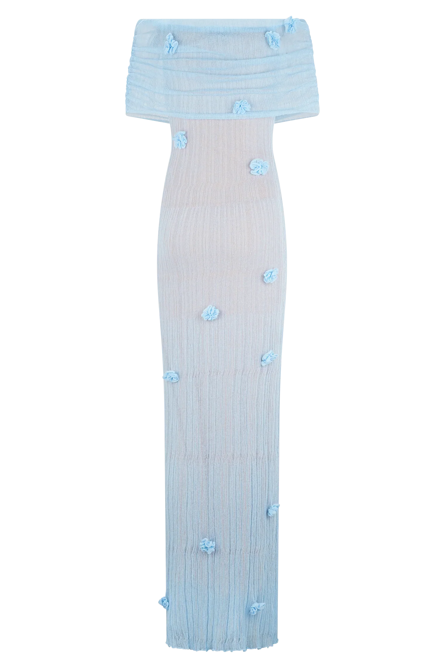 Brynn Orchid Knit Maxi Dress Baby Blue