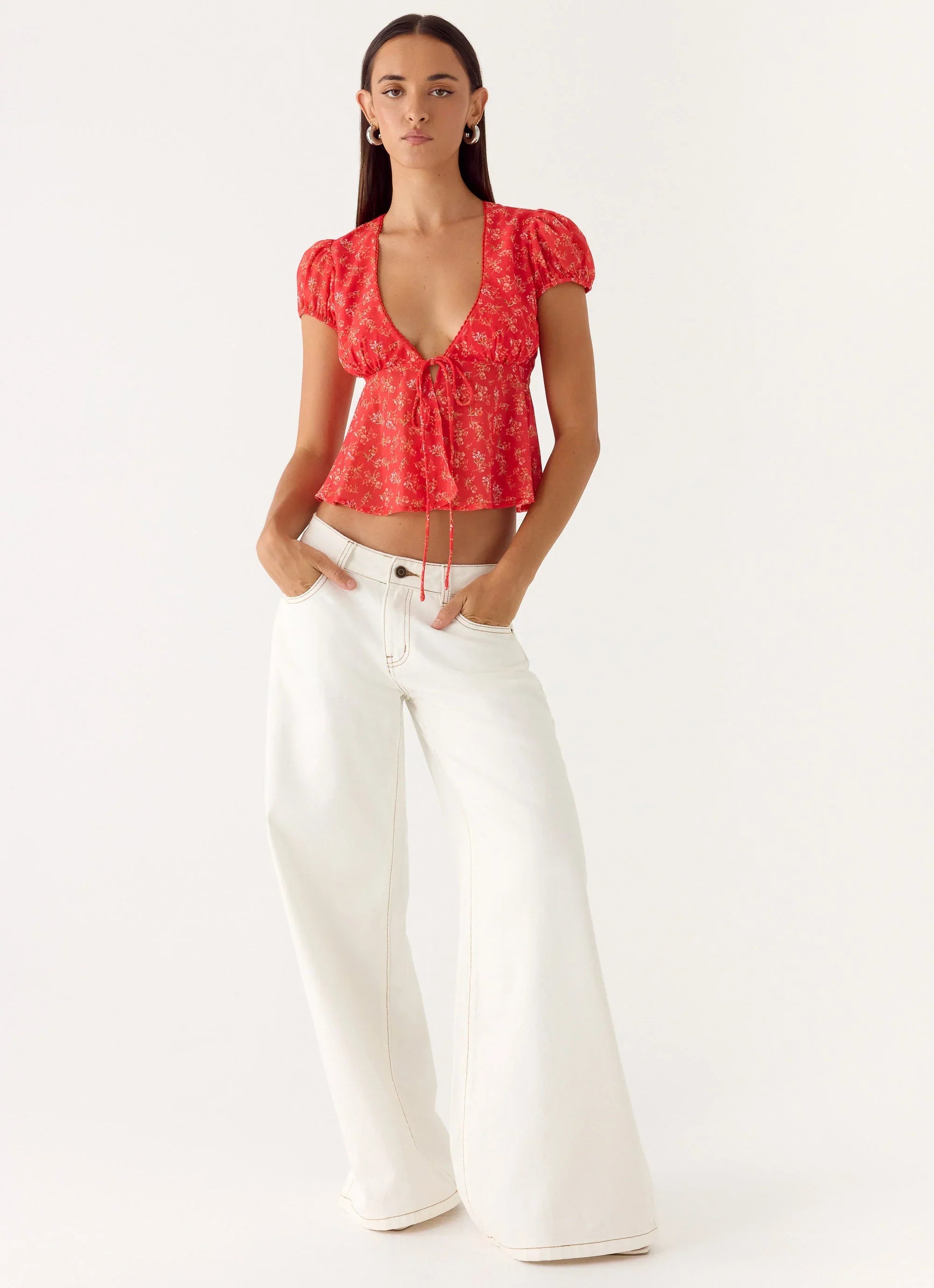 Ailani Top Magenta Red Rose