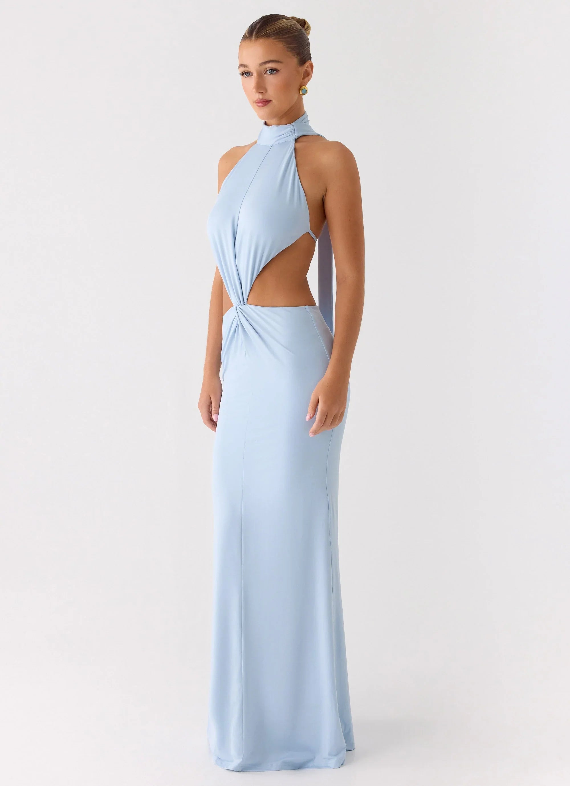 Warning Signs Maxi Dress Blue