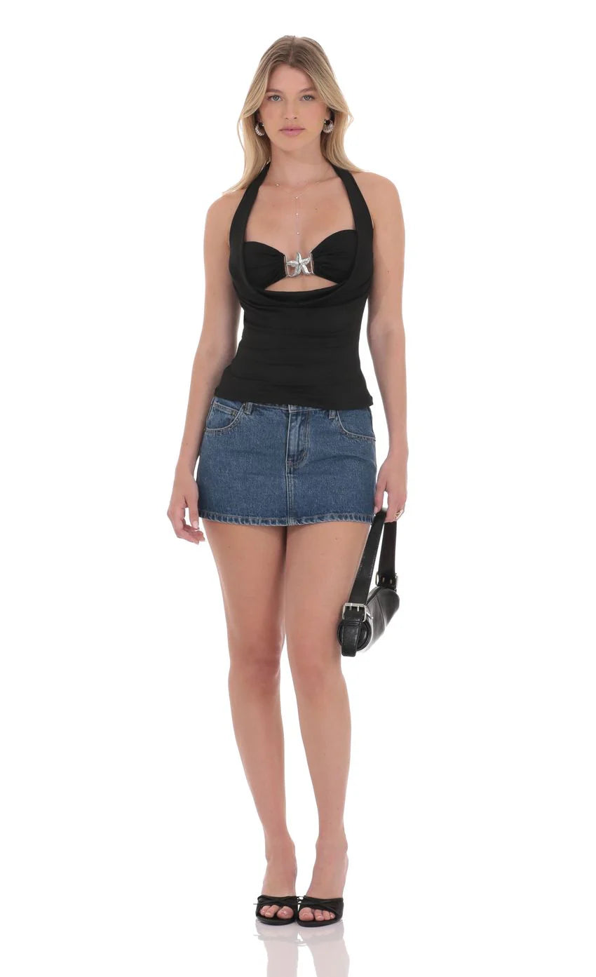 Starfish Two Piece Top Set in Black