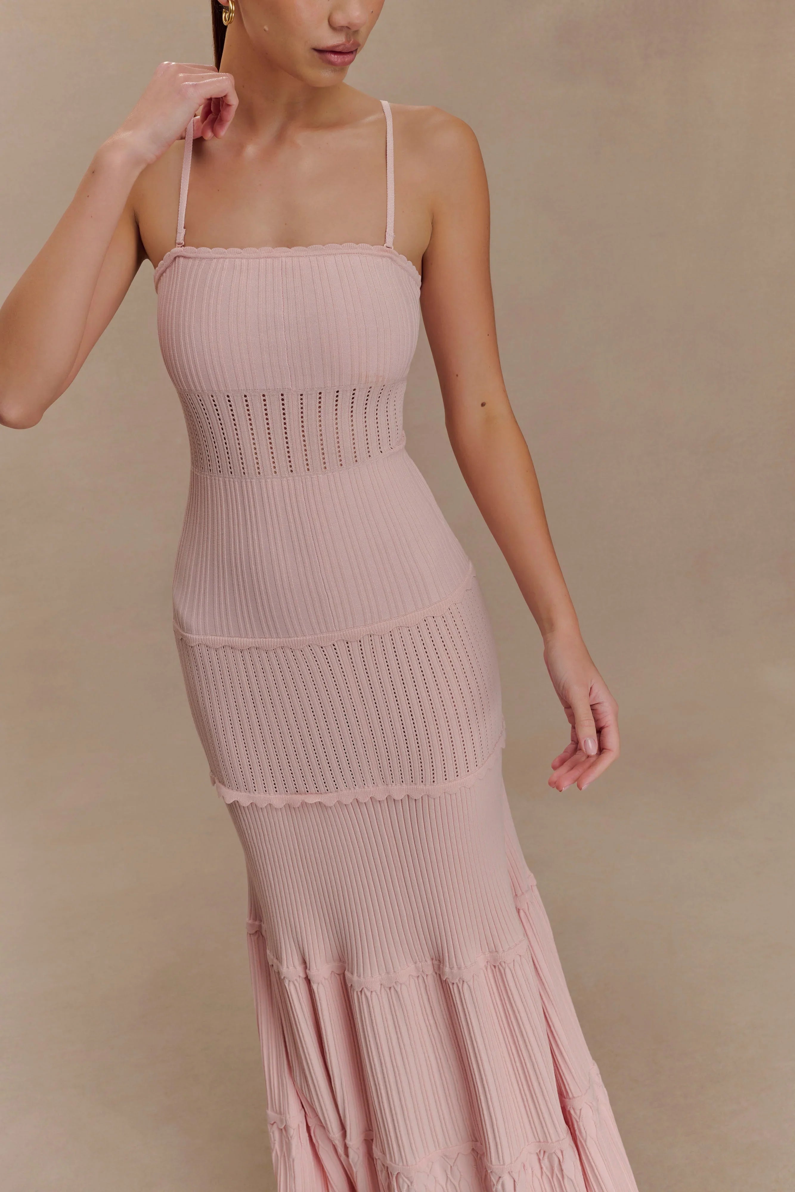 Finley Pointelle Knit Maxi Dress Baby Pink