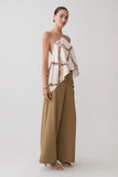 Adelaide Draped Satin Halter Top Chain Print