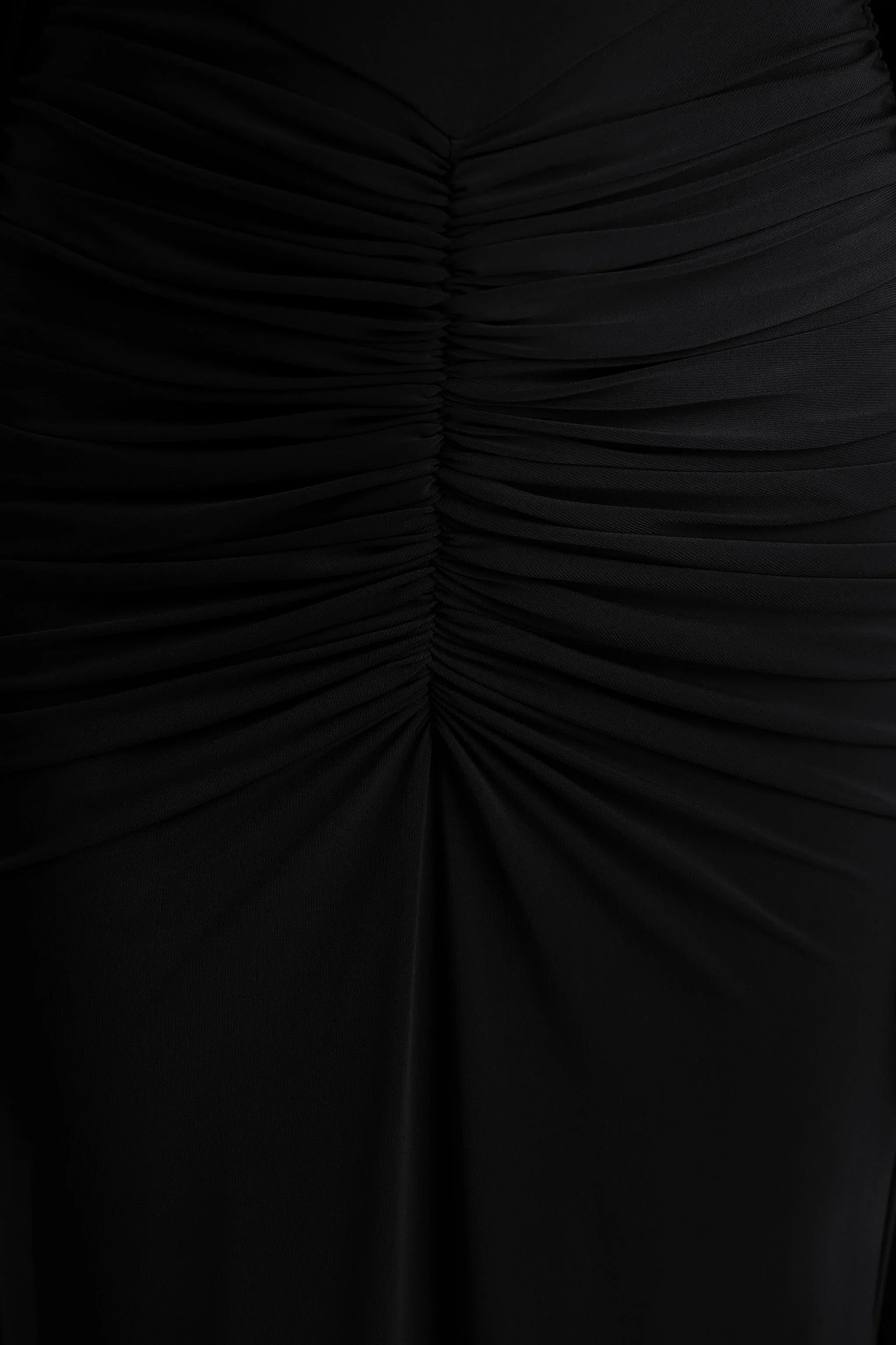 Premiere Black Boat Neck Maxi Dress With Open Back And Cape Sleeves
