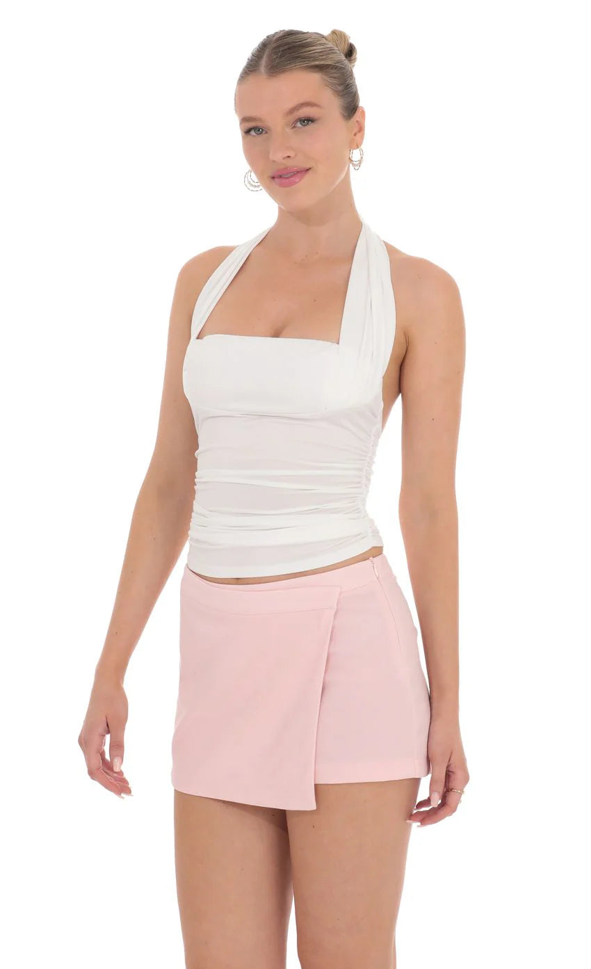Overlap Skort in Baby Pink