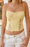 Gwen Yellow Lace Corset Top