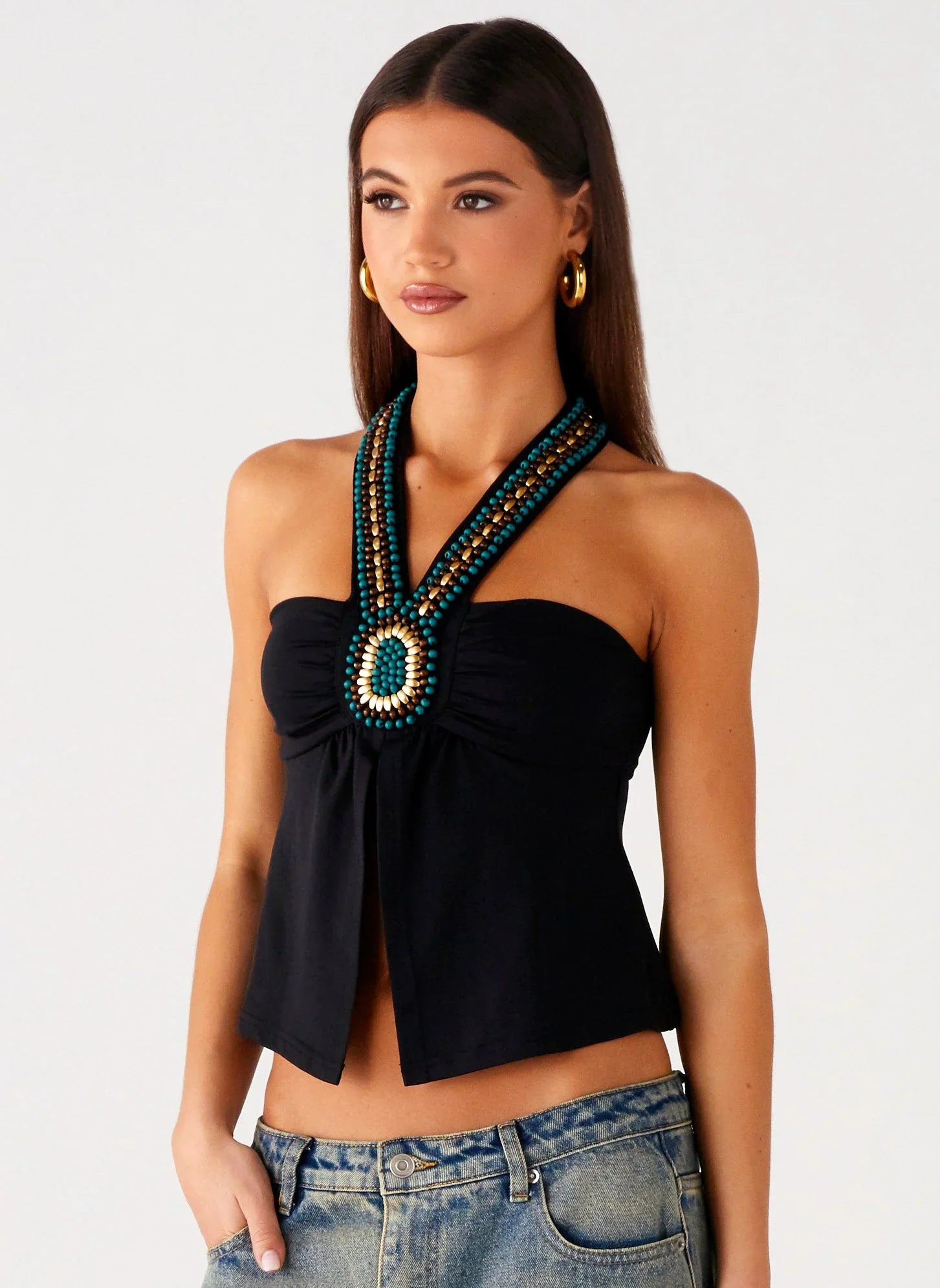 Boheme Breeze Halter Top Black