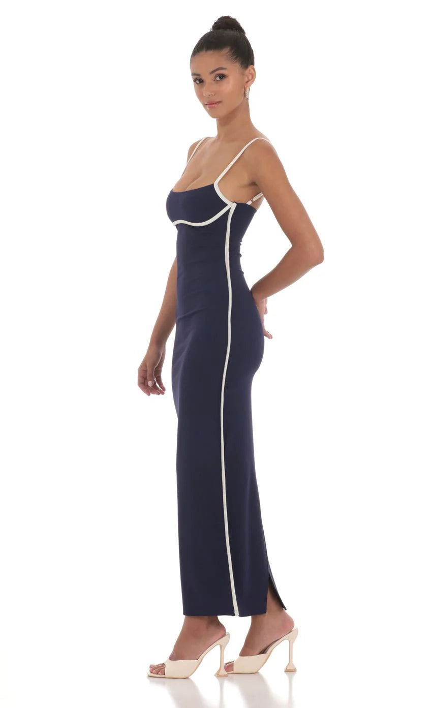 Outline Maxi Dress in Navy
