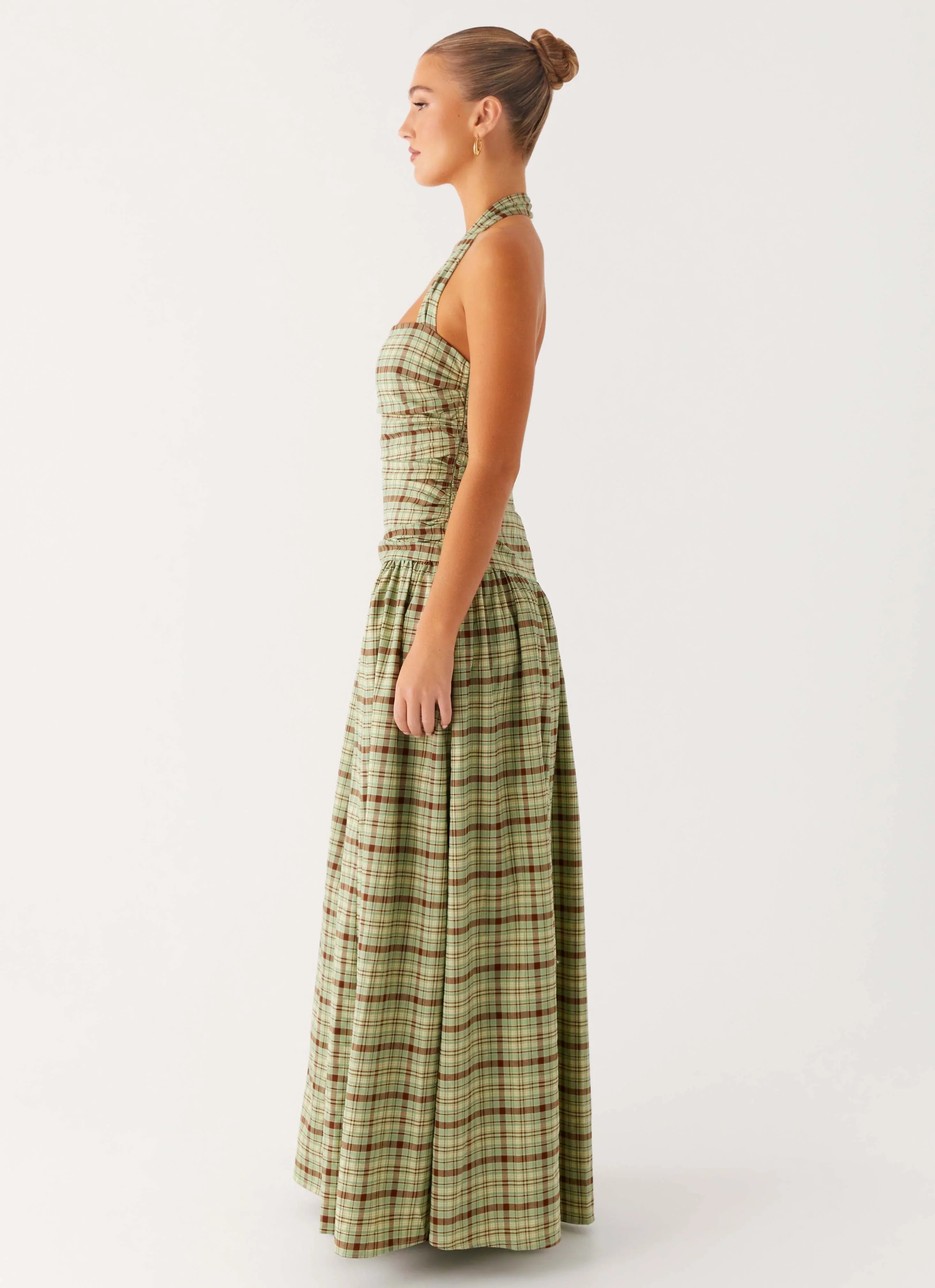 Lilith Maxi Dress Forest Plaid