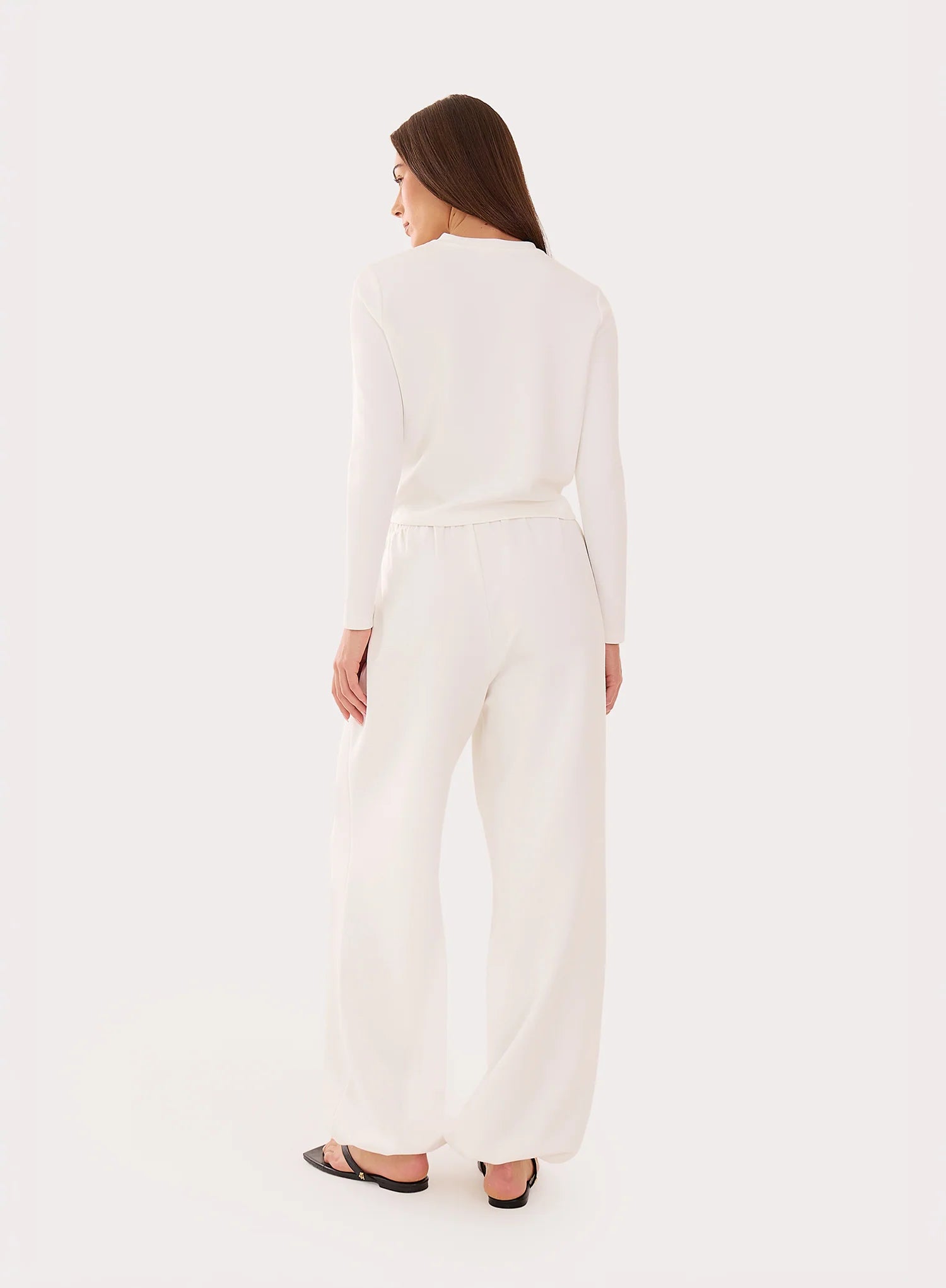 White Modal Balloon Leg Trousers