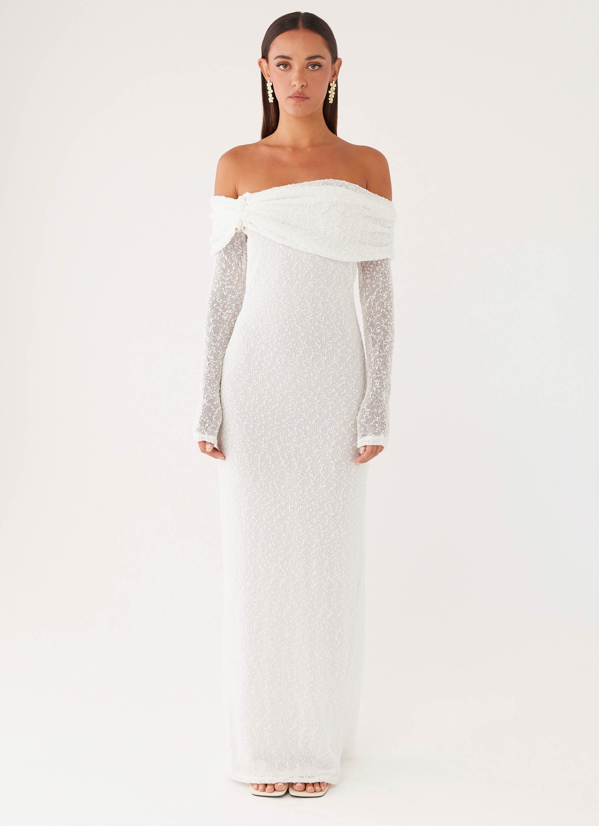 Pollyanna Knit Hardware Maxi Dress Ivory