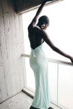Elyna Slinky Halter Maxi Dress Lagoon