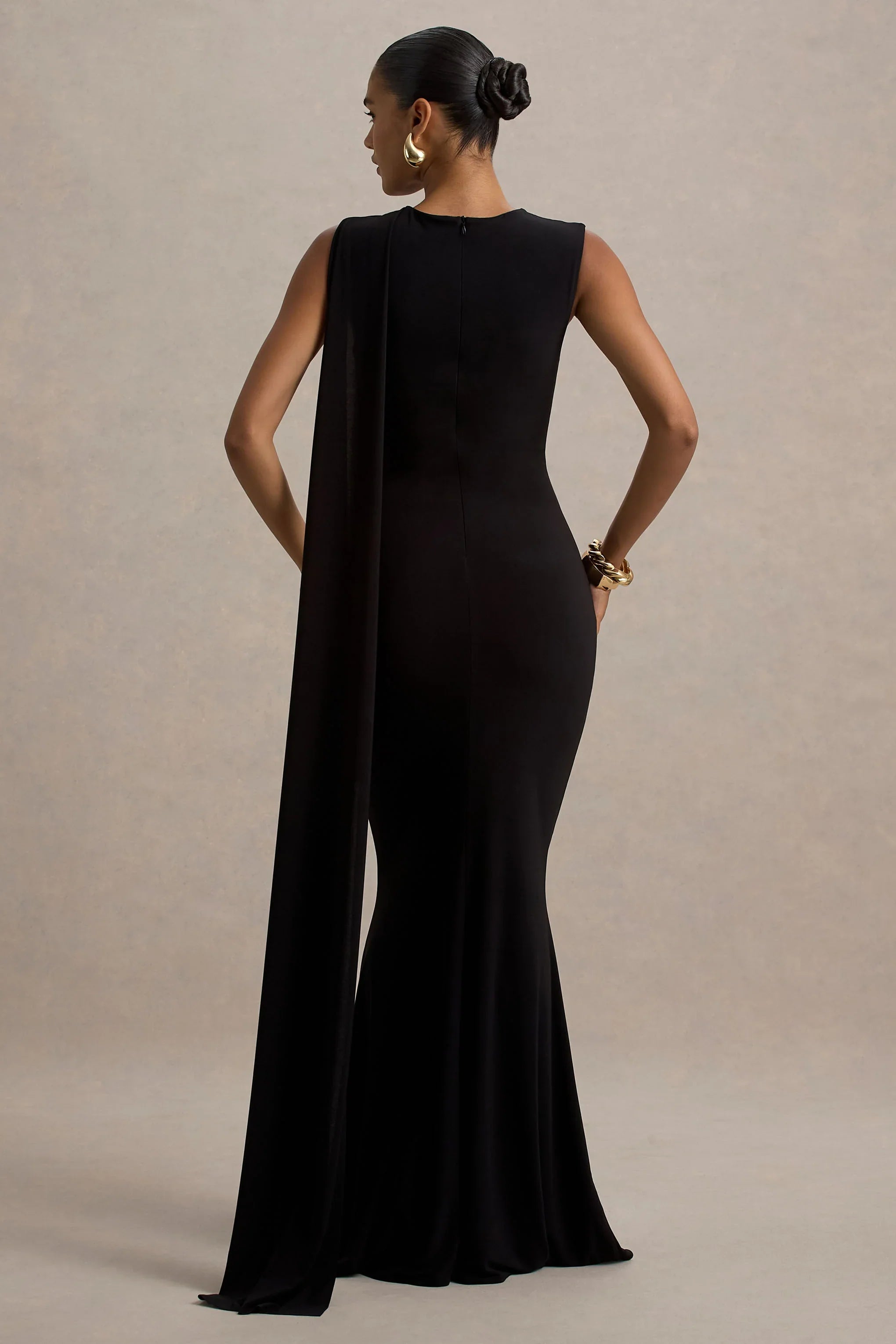 Mia Black Maxi Dress With Sash