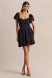Vivi Black Lace Sweetheart Neck Mini Dress