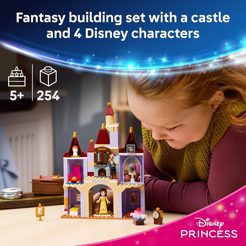 LEGO Disney Princess Belle the Beasts Enchanted Castle 43289 Building Toys for Girls Boys Ages 4 Castle Toy W Movie Characters Pretend Play 254 pieces Gift for Birthdays
