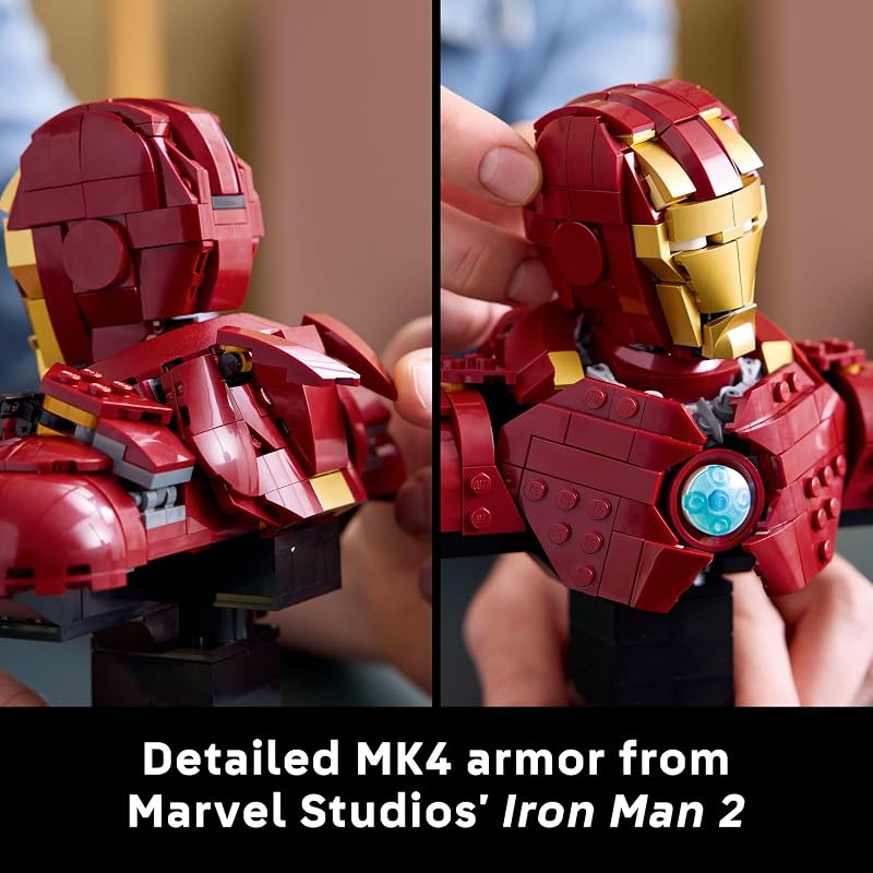 LEGO Marvel Iron Man MK4 Bust Building Kit for Adults Ages 18 Includes Iron Man Minifigure Collectible Model for Super Hero Fans Gift for Men and Women 76327
