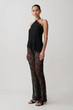 Theodosia Wide Leg Lace Pants Black