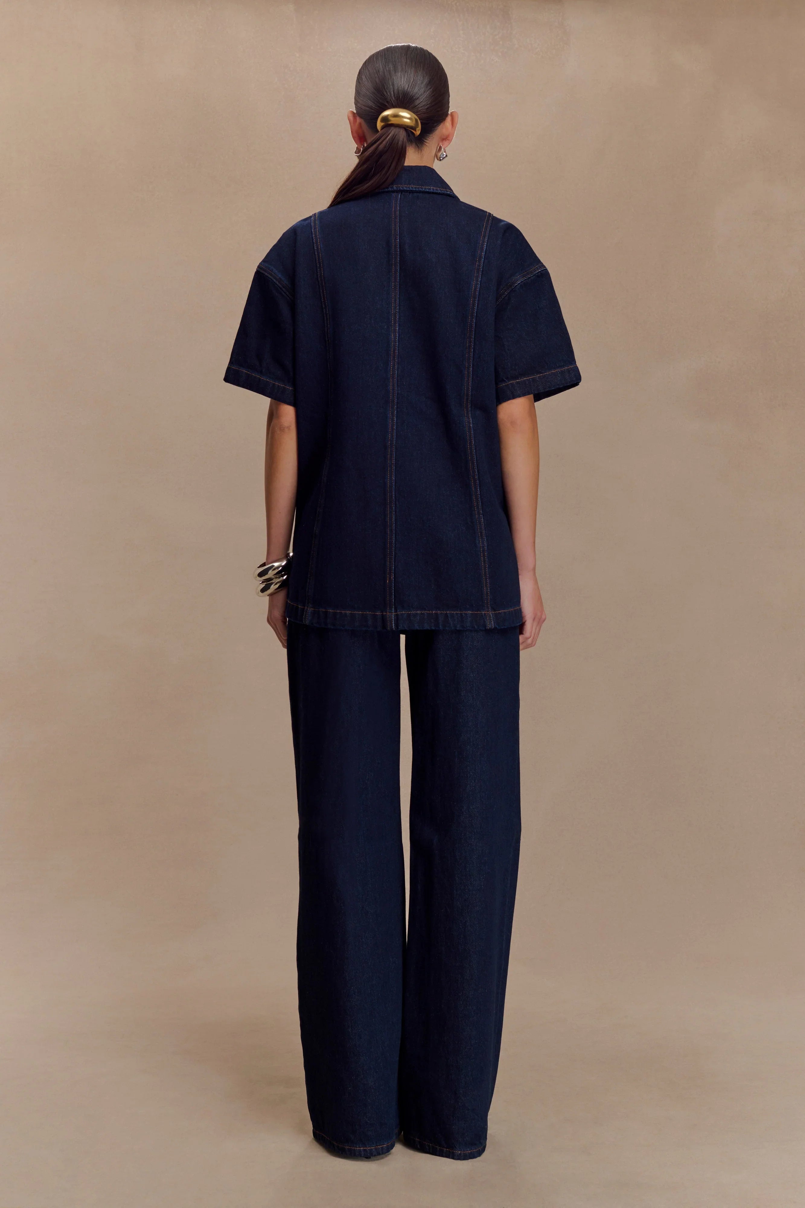 Maya Oversized Denim Shirt Indigo Blue