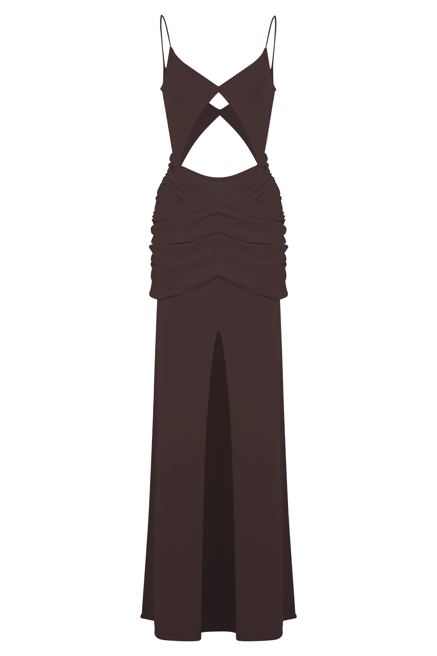 Reama Wrap Over Knit Maxi Dress Chocolate