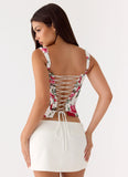 Sena Bustier Corset Top Ivory Bloom