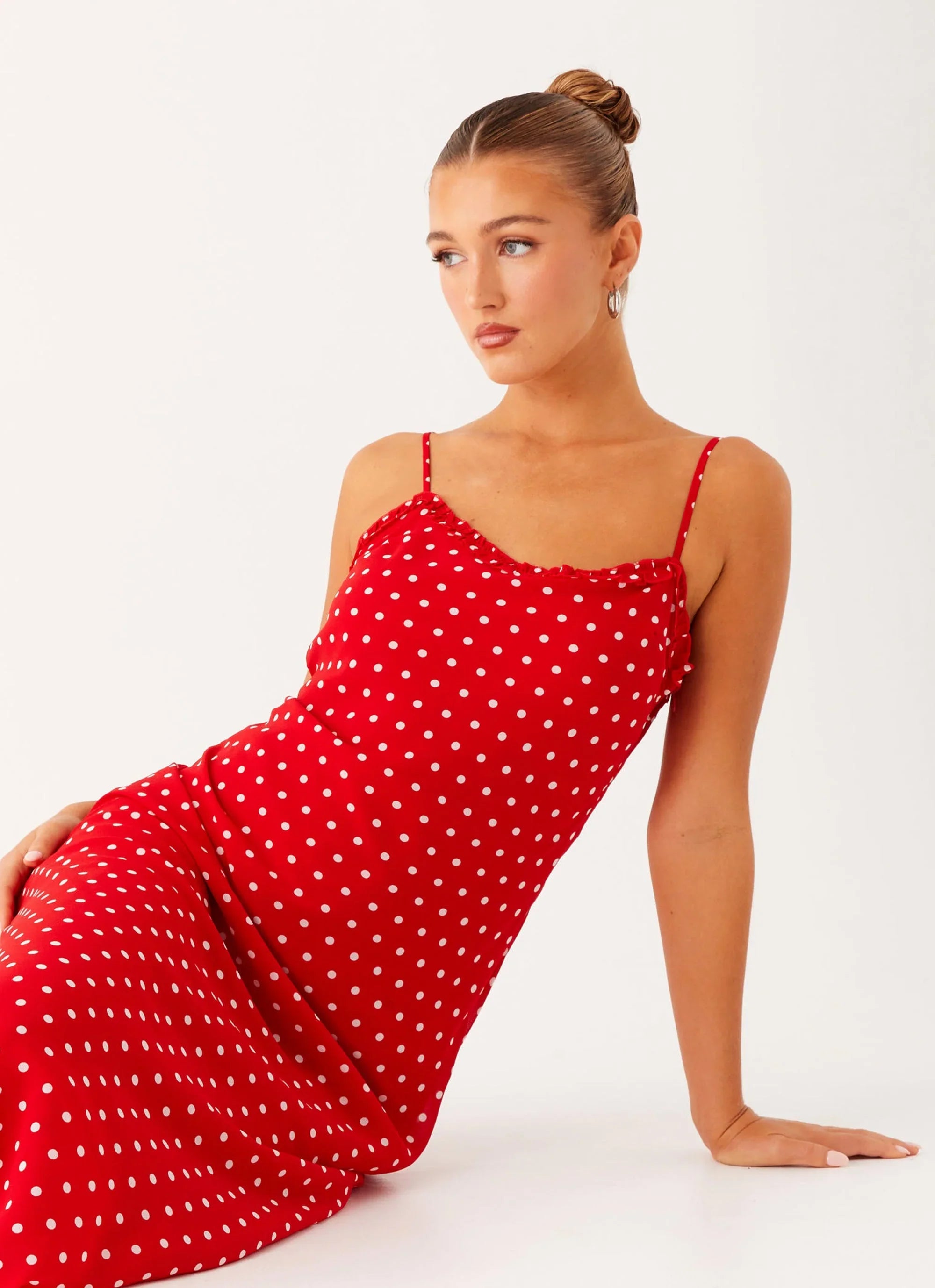 Pareo Maxi Dress Red Polka Dot