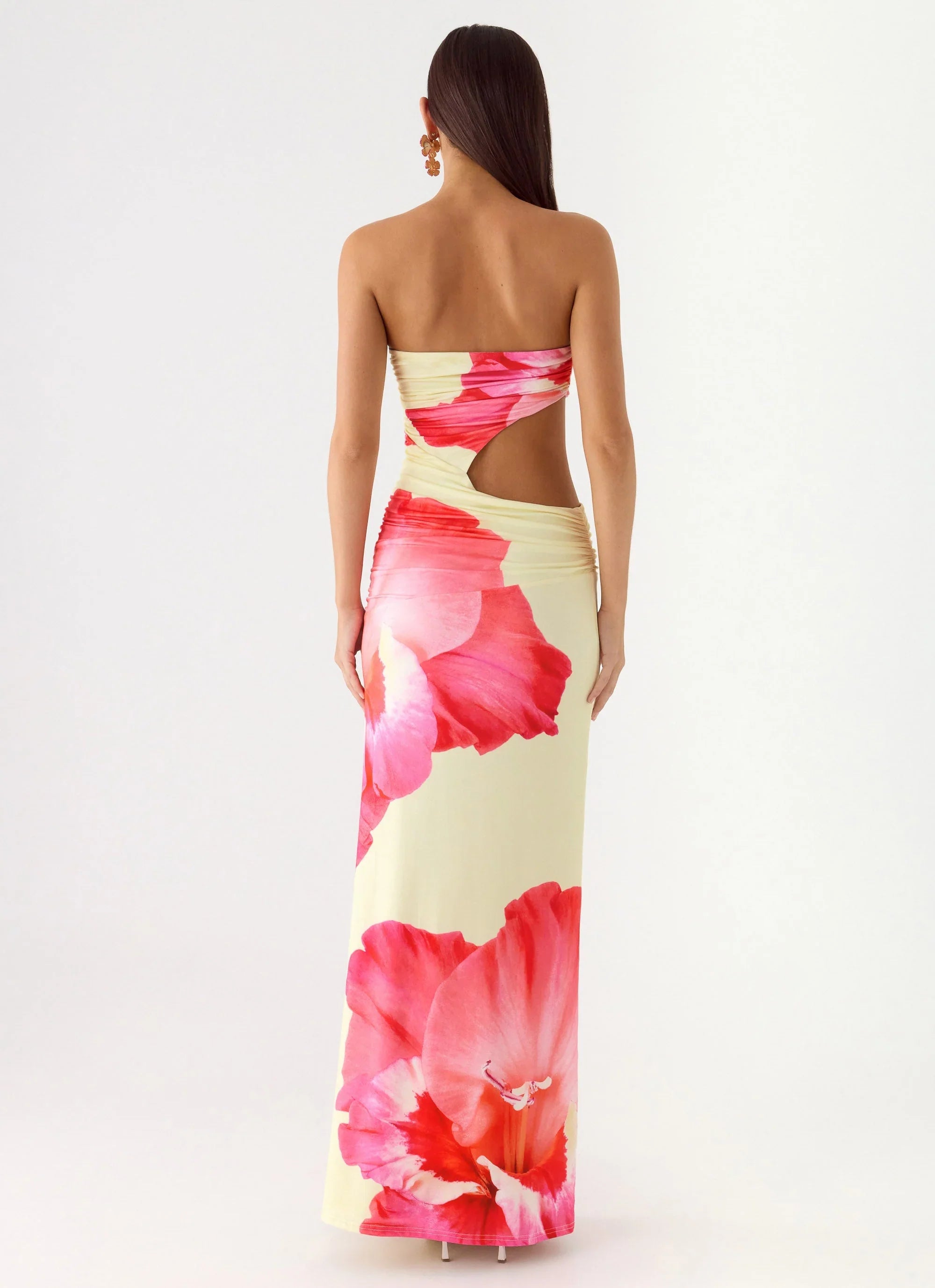 In The Rhythm Maxi Dress Yellow Floral Spritz