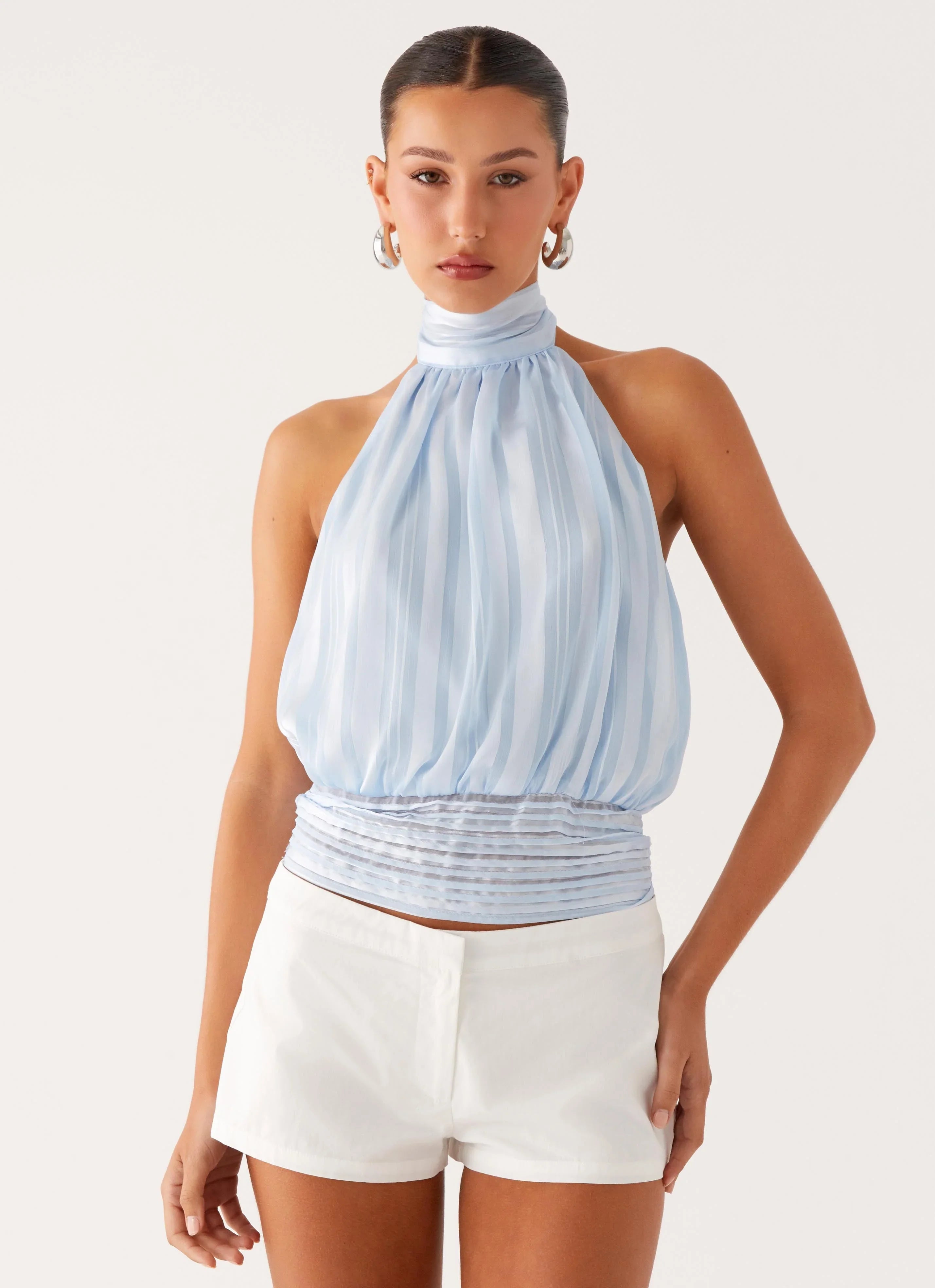 Willow Chiffon Top Blue
