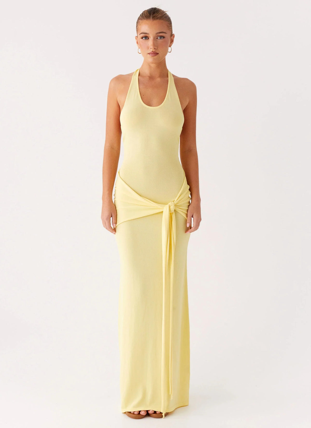 Pina Colada Knit Maxi Dress Yellow