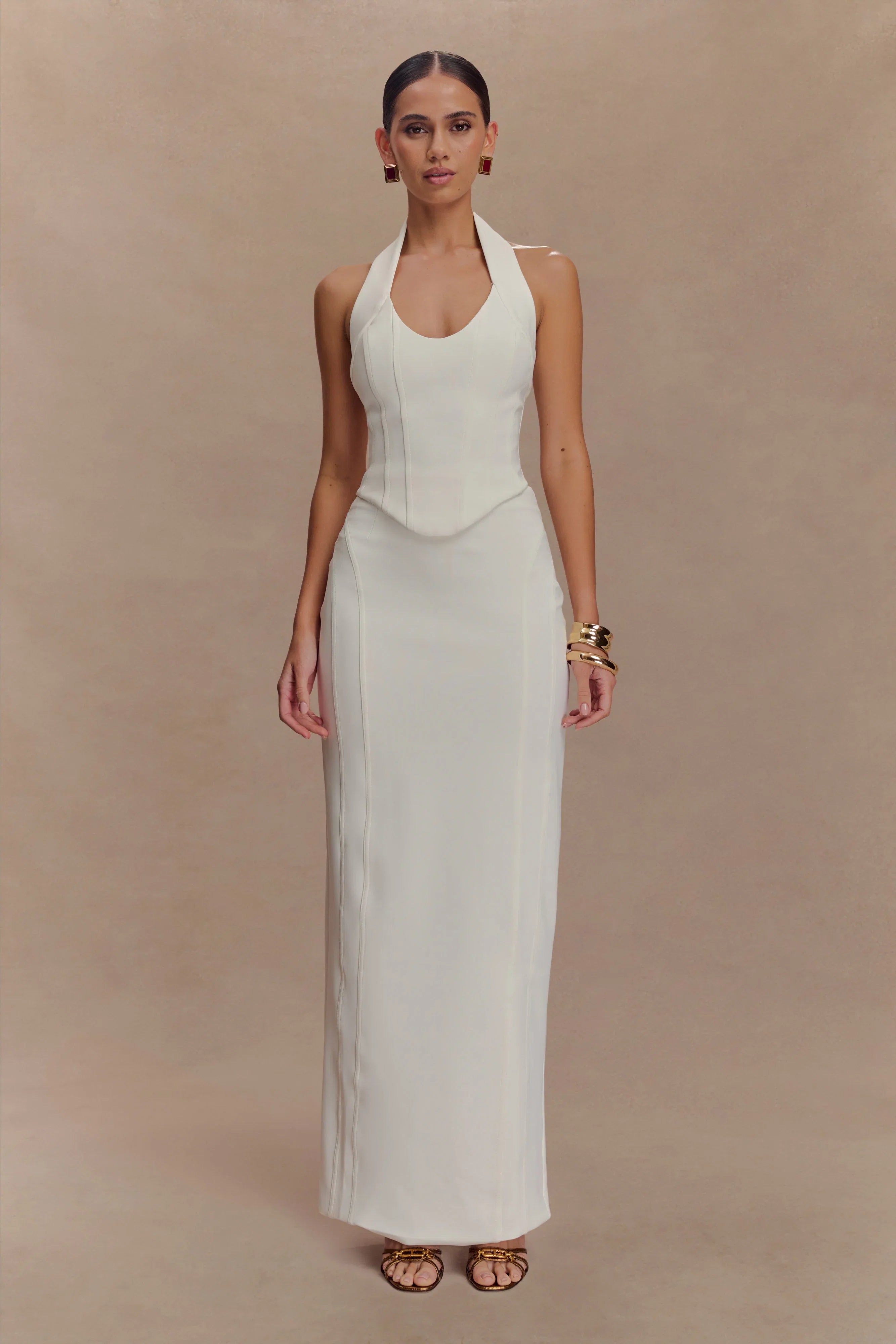 Meadow Corset Halter Top White