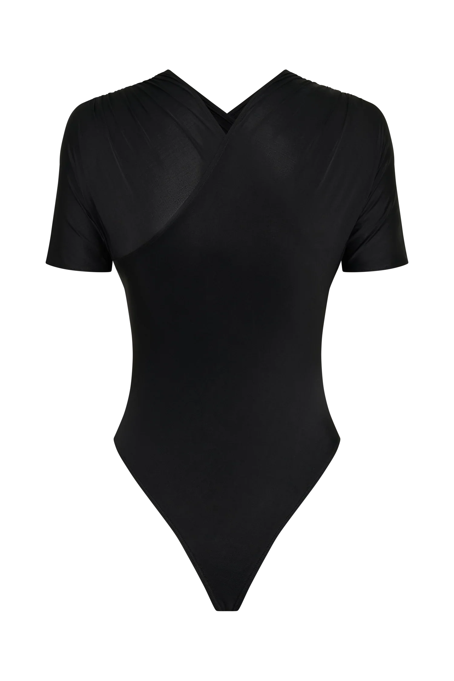 Junie Shortsleeve Cross Over Bodysuit Black