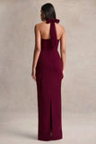 Robyn Burgundy Sweetheart Neck Maxi Dress