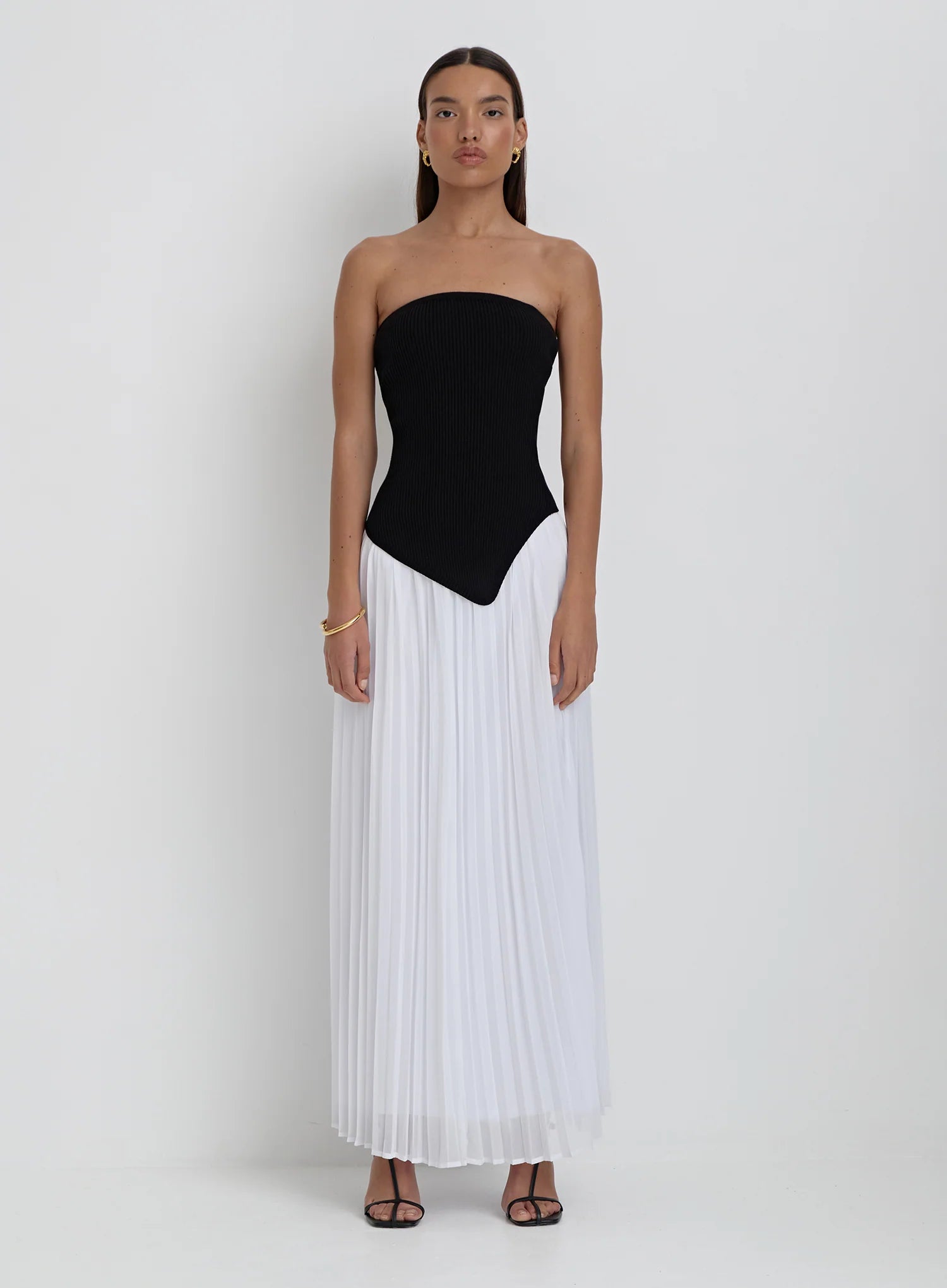 White Pleated Maxi Skirt