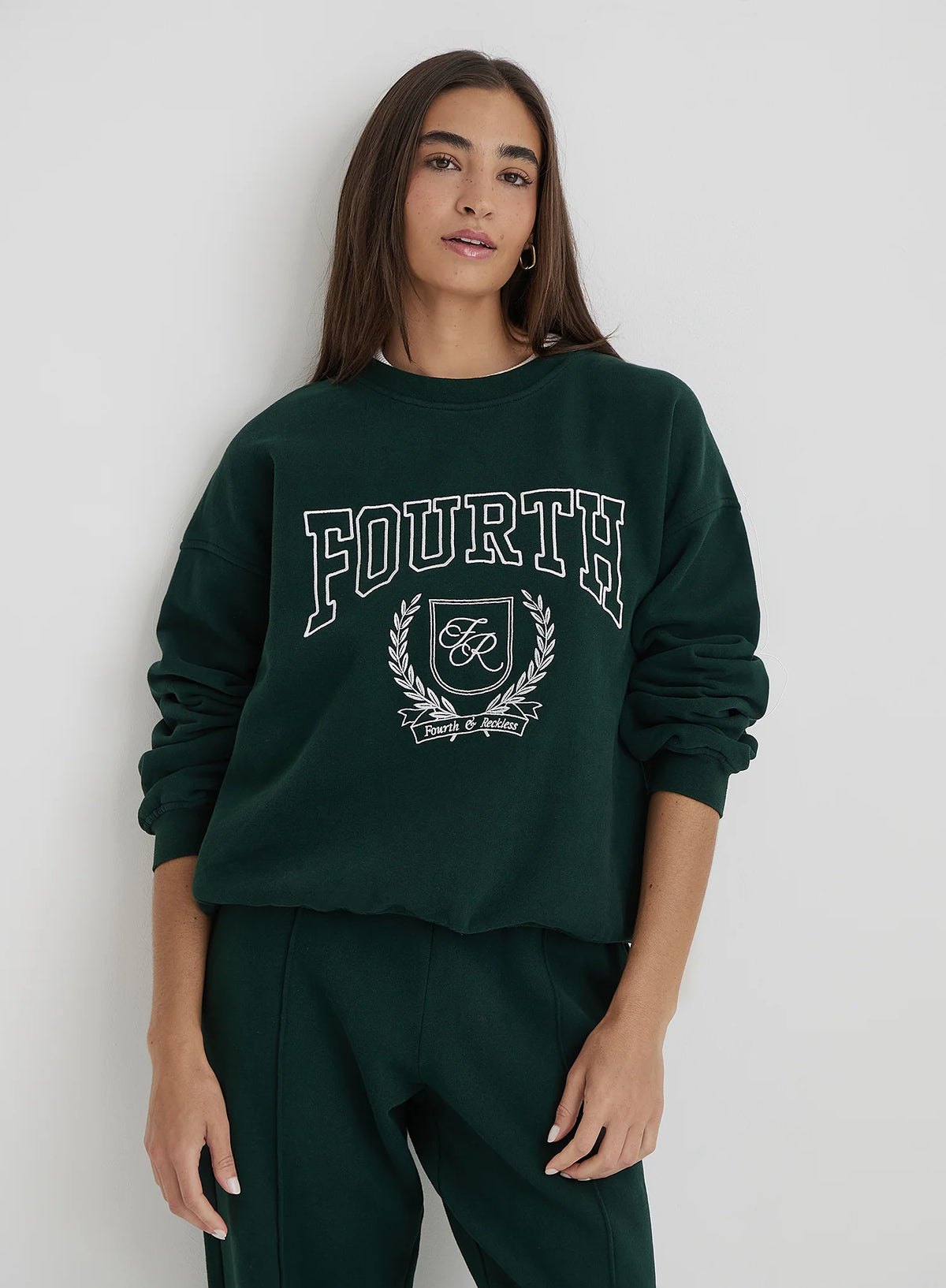 Green Fourth Varsity Relaxed Oversized Sweatshirt