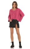 Sequin Slit Skirt in Black