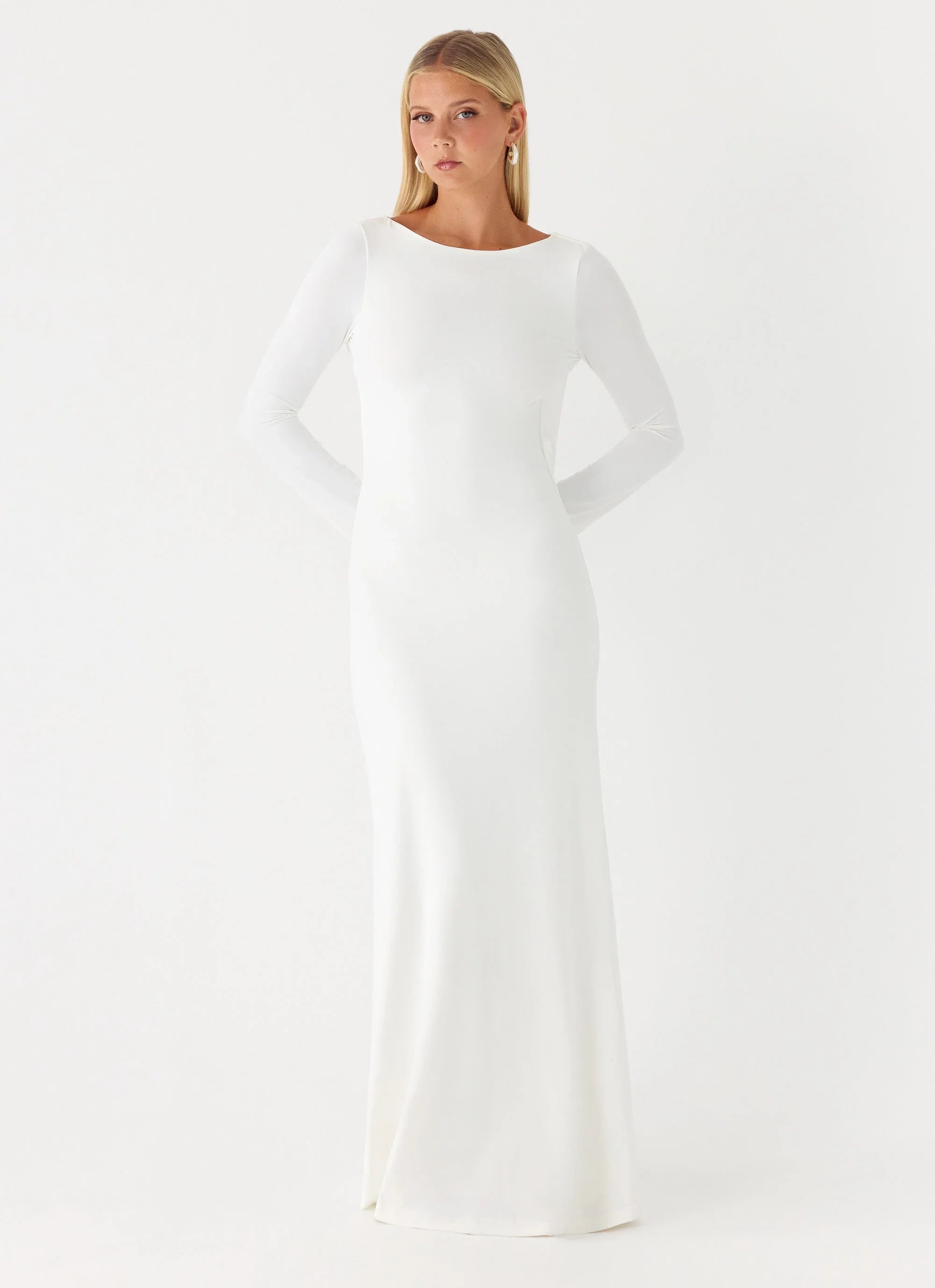 Elmont Long Sleeve Maxi Dress White