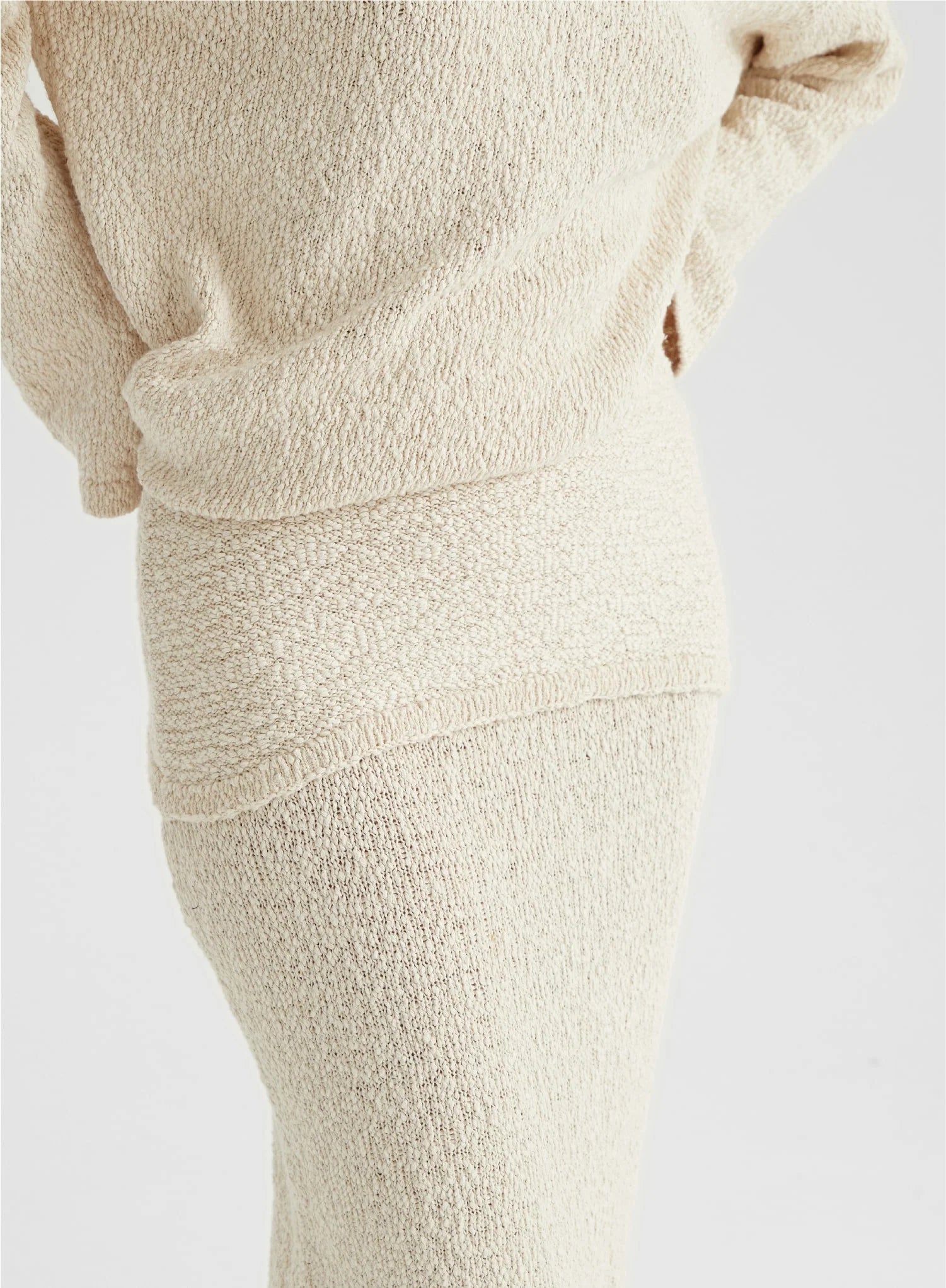 Cream Boucle Knit Skirt