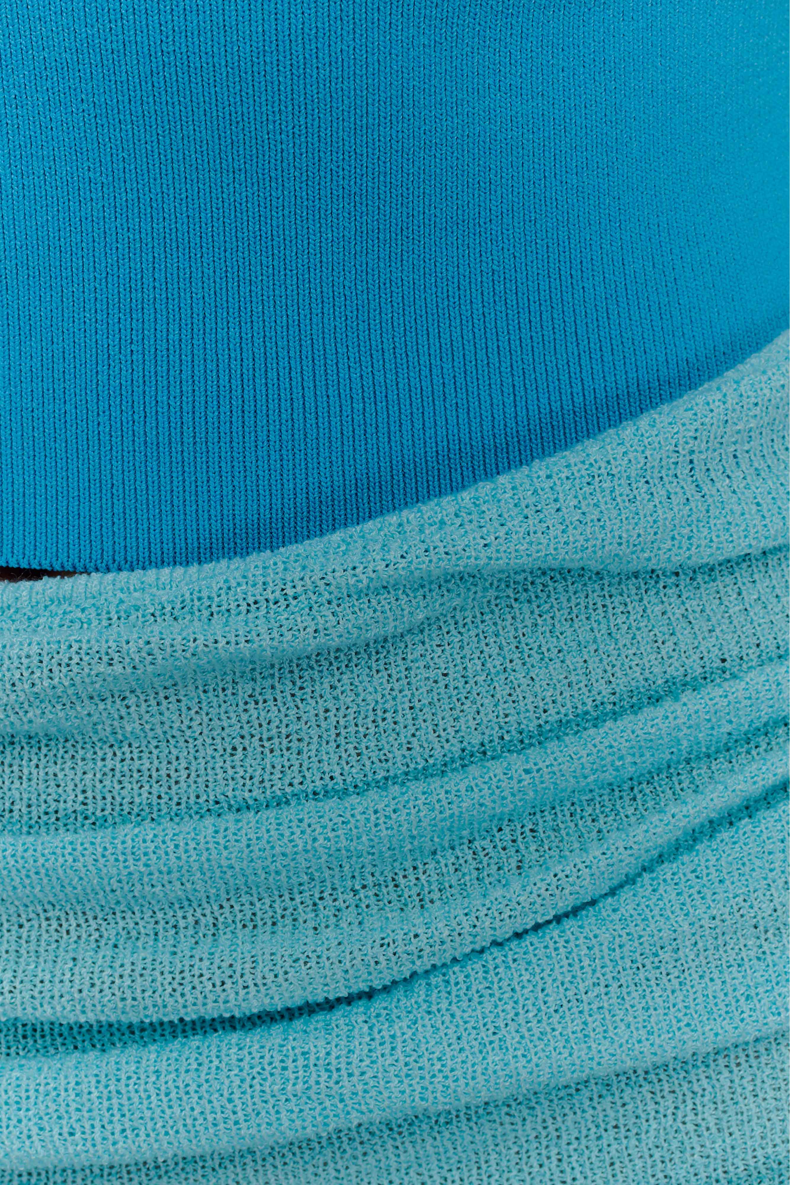 Jasiel Strapless Knit Maxi Dress Cyan Blue