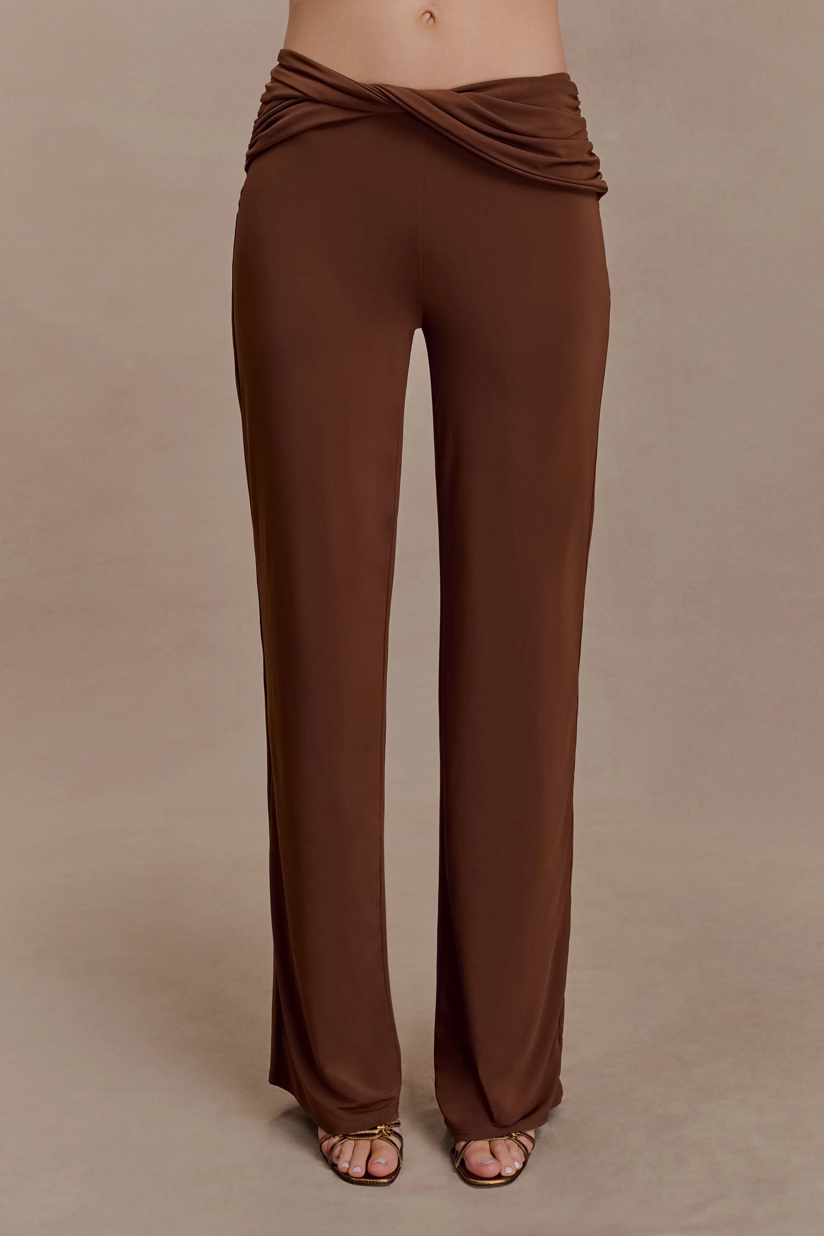 Lydia Slinky Straight Leg Pants Chocolate