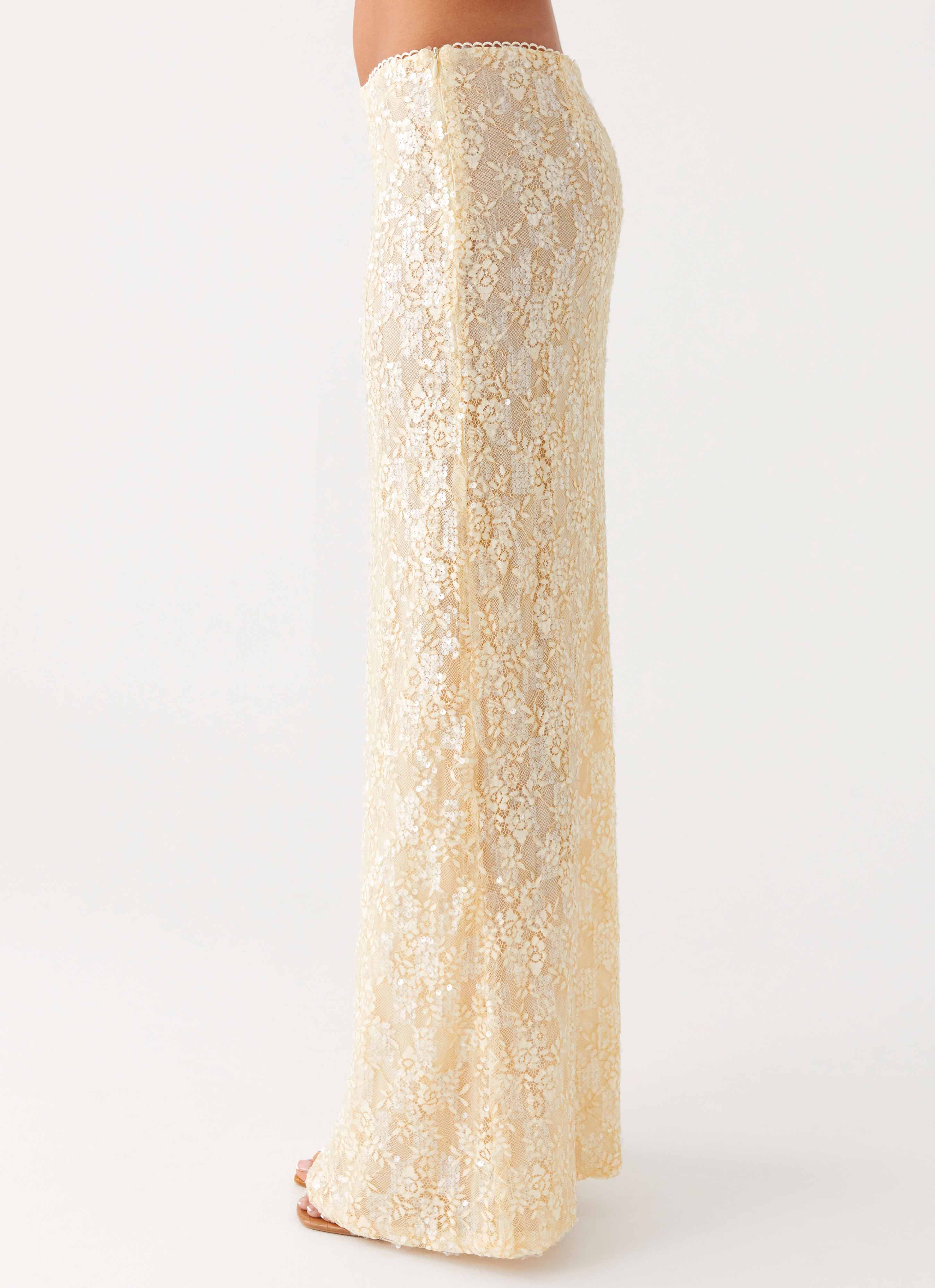 Bling It On Maxi Skirt Ivory