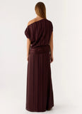Rexi One Shoulder Maxi Dress Aubergine Gleam