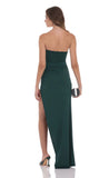 Corset Strapless Maxi Dress in Green