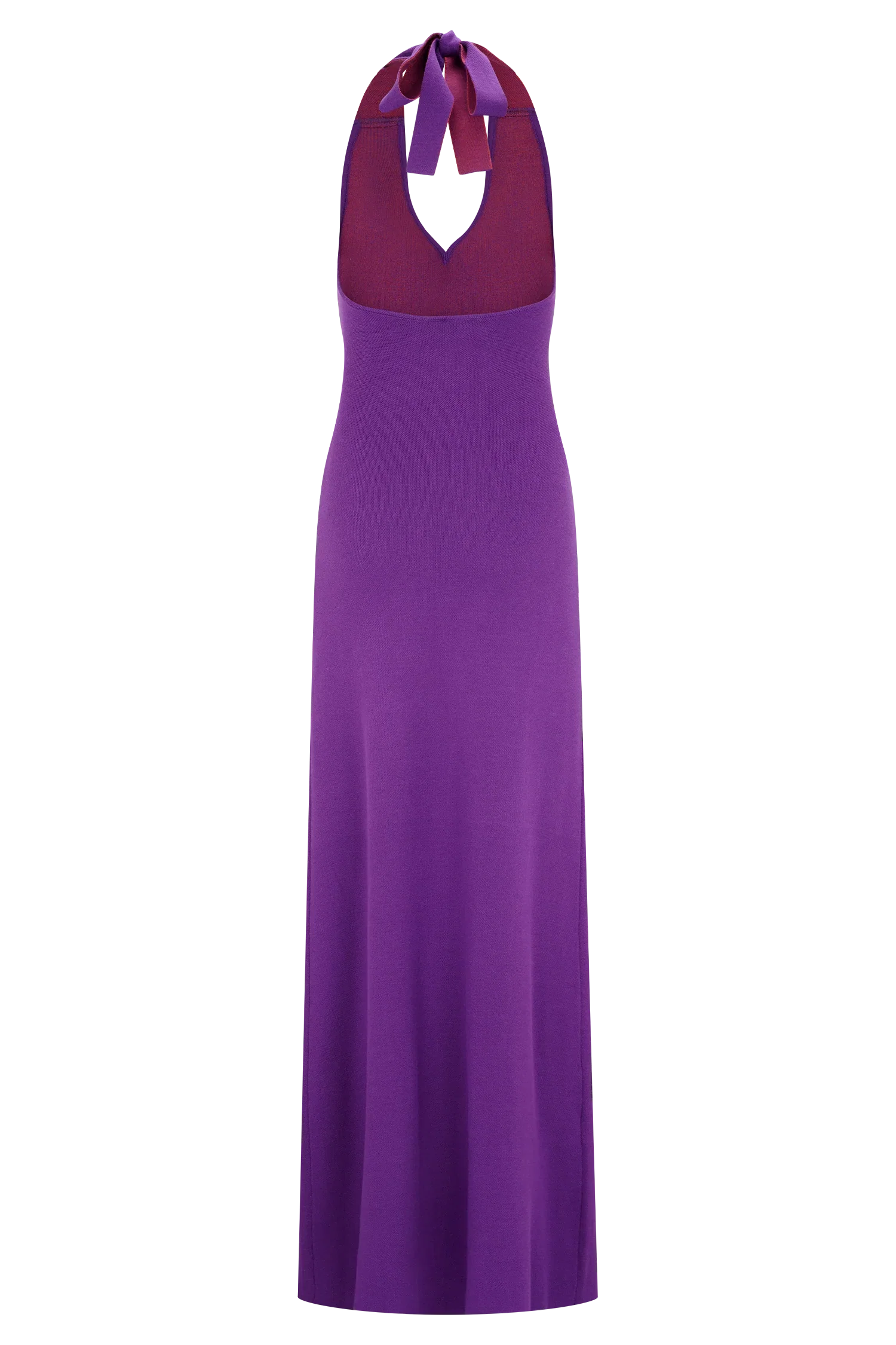 Stacy Knit Halter Maxi Dress Purple Red