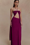 Martiena Knit Maxi Skirt Plum